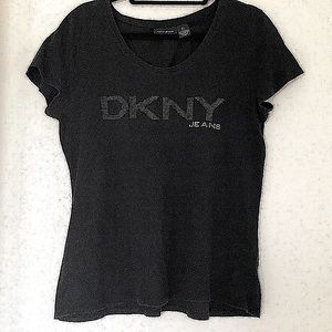 VTG Donna Karan Black Sort Sleeve Shirt NWOT!
